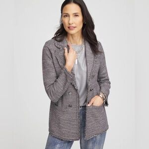 Chico's Charcoal Tweed Blazer